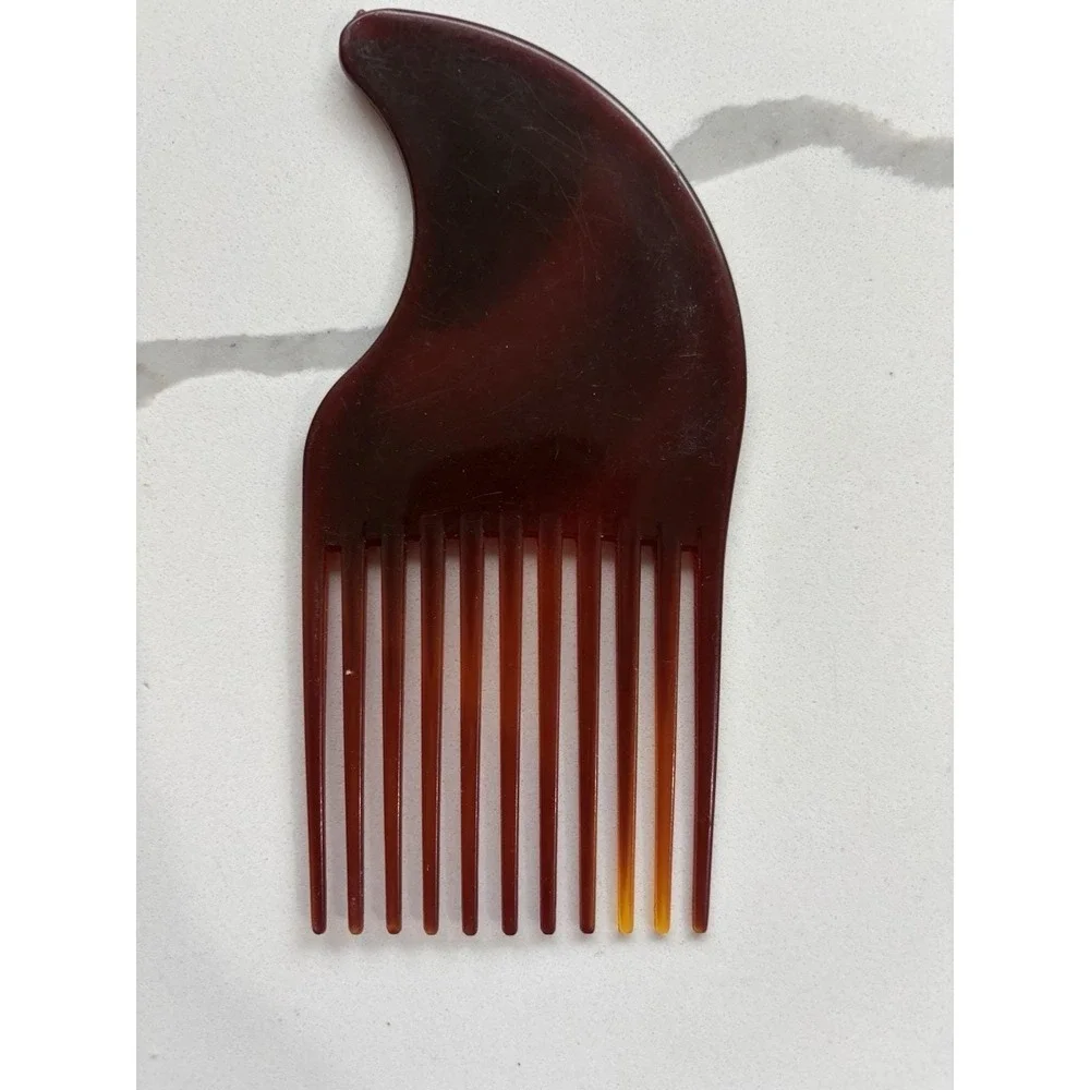 Comb Pick, Vintage Plastic Tortoise Shell